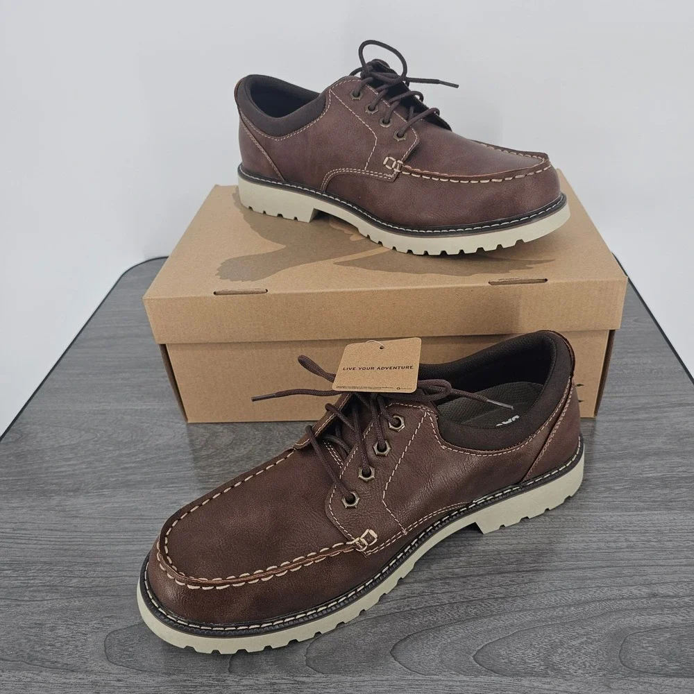 Eddie Bauer Mens Strider Tan Moc Toe Oxford Shoes Size 13‎ Brown Rugged Casual